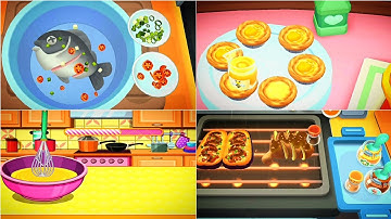 carrot 🥕🥕cake🍰|chicken and fish🐠 🍢🍖🔥BBQ| cooking👨‍🍳🍲 game| thongerkitchen animations