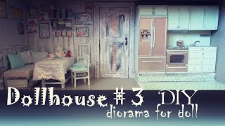 DIY: Dollhouse#2 How to make kitchen for doll Pullip, Monster High, Blythe,