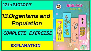 12th biology ch.13 Organisms and population complete exercise answer Explanation | Maharashtra board