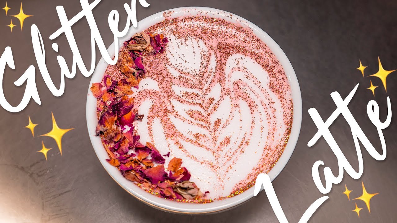 Could This Be The Prettiest Latte? Glitter Latte at Werewolf Coffee - YouTube
