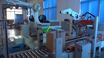 Automatic Carton erector carton packaging top-bottom sealing edge sealing strapping  machine line