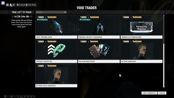 Warframe Void Trader 9/9/2016