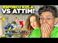 E SPORCU KIZLA VS ATTIM! - ÇOK İYİ OYNUYOR - PUBG MOBİLE