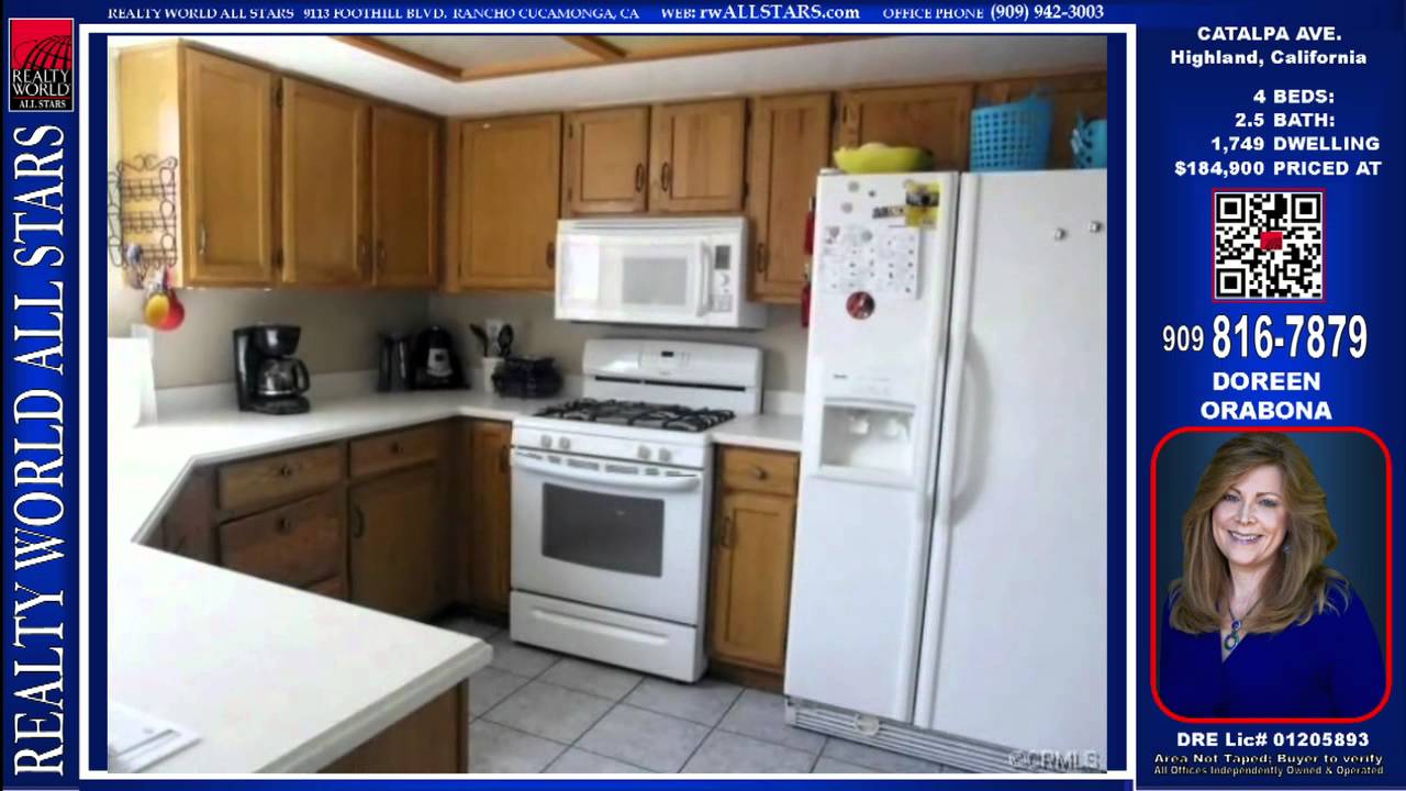 Catalpa home for sale in Highland CA by Doreen Orabona realty world all