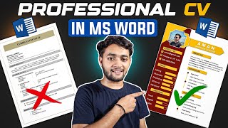 How to Create Professional CV Resume in MS Word | Resume Kaise Banaye | CV Kaise Banaye MS Word Me