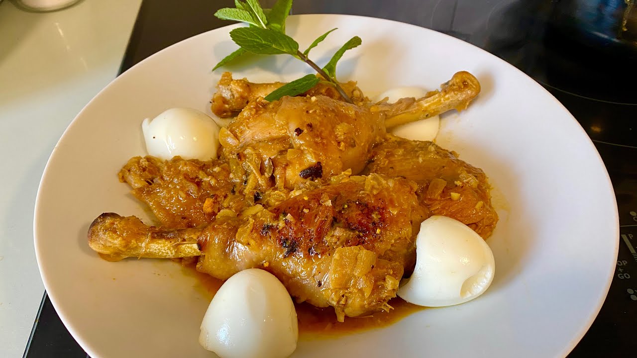 Pollo de corral en pepitoria con aromas de cítricos( de mi amigo Manolo de RIAZA )