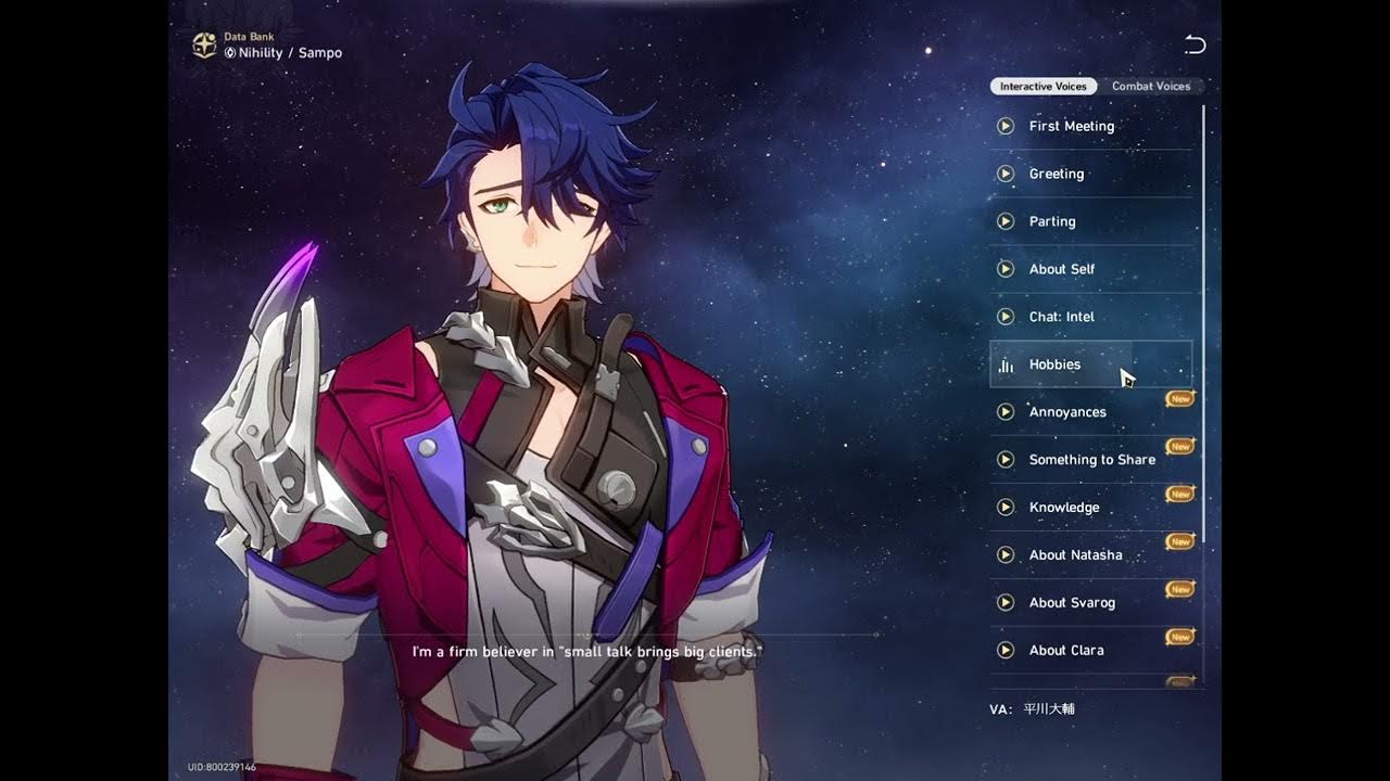 Sampo Voice Lines Japanese Honkai Star Rail YouTube