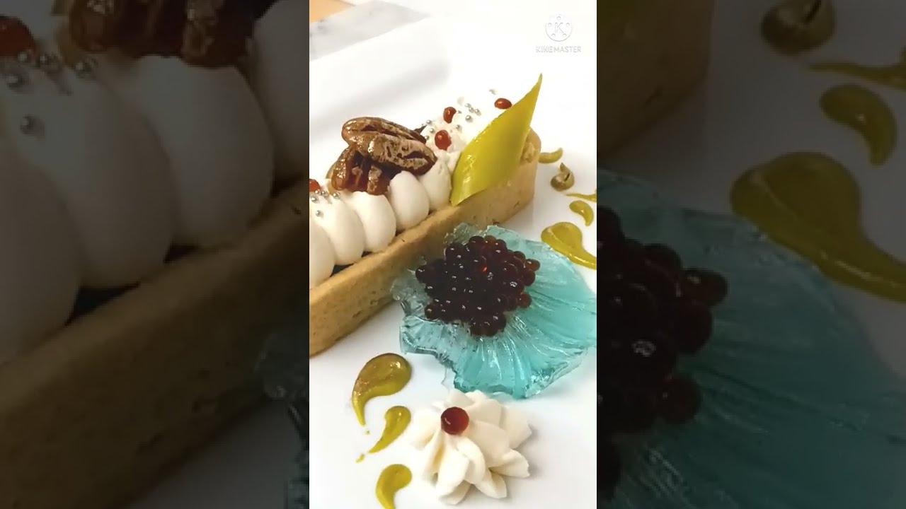 Plated Dessert with Espresso Caviar