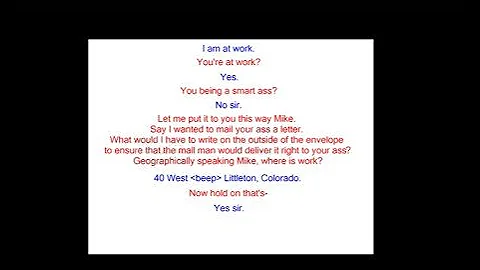 The Murder of Tom Mabe TELEMARKET CALL