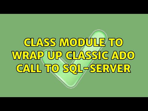 Class Module to wrap up classic ADO call to SQL-server (3 Solutions!!)