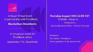 Blockathon Stockholm Pre-event 1 August 20