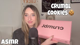 ASMR Crumbl Cookies 🍪| mouth sounds, tapping, whispers, eating sounds, mukbang