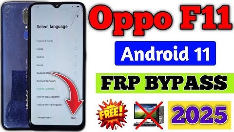 Oppo F11  | FRP BYPASS | ANDROID 11 | Without PC | Oppo CPH1911 Google Account Bypass Without PC |✅️