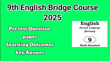 9th Bridge Course 2025. 9th English pre test question paper with key answer @learneasilyhub