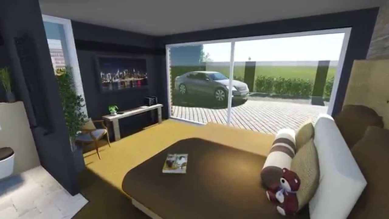 3D Animatie Uitbouw met bad- en slaapkamer - YouTube 3D Animatie Uitbouw met bad- en slaapkamer - YouTube