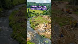 Empty Land to Dream Log Cabin by River | Timelapse Build