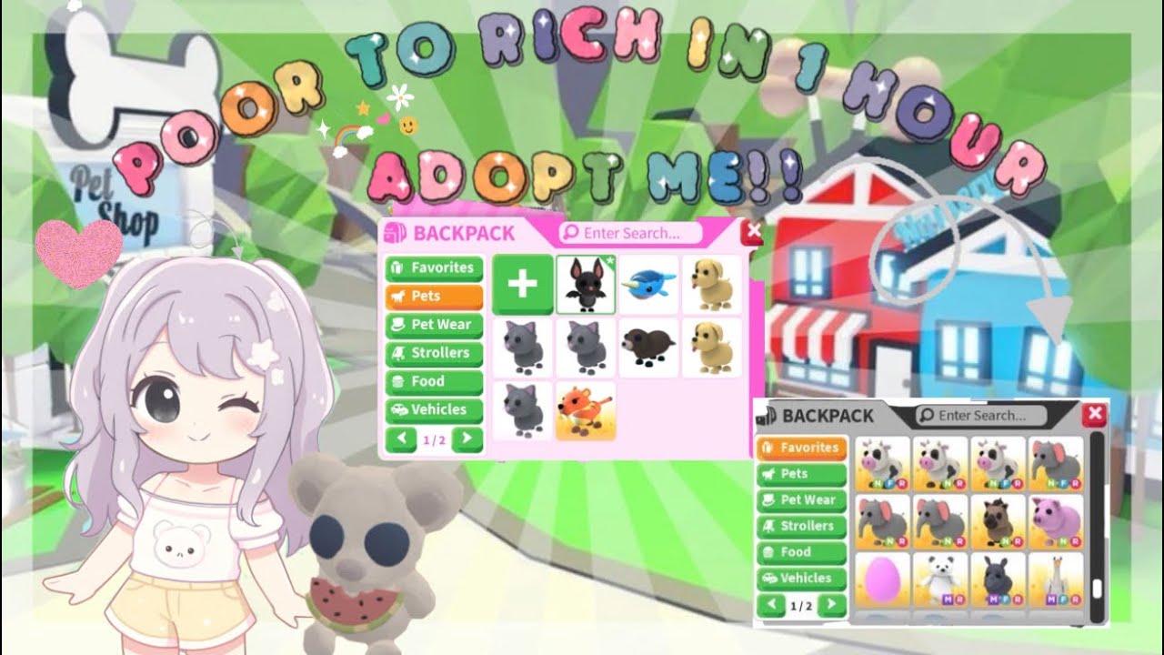 POOR TO RICH IN (1 HOUR) IN ADOPT ME!! ✨ #adoptme #gaming #roblox #viral #fyp #challenge 