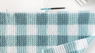 Crochet Teal Gingham Blanket