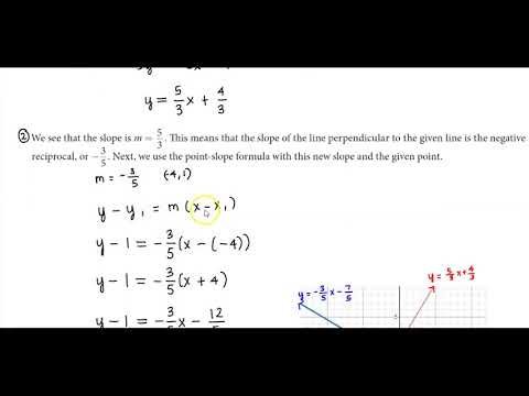 Math 10 2.2 Ex. 16 Find an Equation of a Line Perpendicular to a Line Passing Through a Given Point