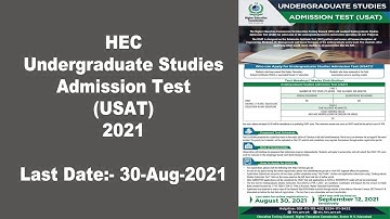 HEC Undergraduate Studies Admission Test (USAT) 2021 | Complete Details