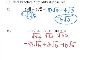 Adding & Subtracting Radical Expressions Video Lesson Notes
