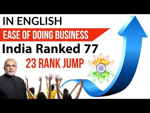 Ease Of Doing Business Index By World Bank, India Jumps 23 Spots To 77th Rank, Current Affairs 2108