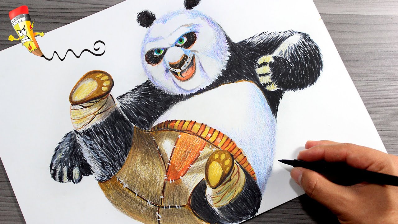 DRAWING PO KUNG FU PANDA 3 / DIBUJANDO PO KUNG FU PANDA 3 - YouTube