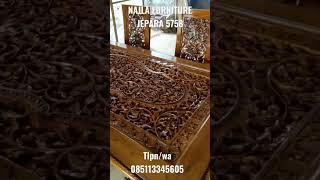 meja makan ukir Jepara kayu jati