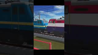 Freight train overtaking guard wagon without loco. Indian train crossing 3D. #viral  #trending screenshot 2