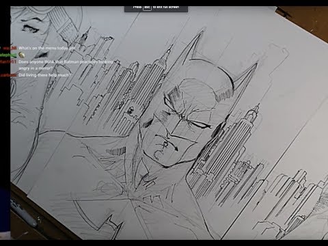 BATMAN! CATWOMAN! JOKER! Triptypch for Charity! Art Stream with Jim Lee Part 1 of 3