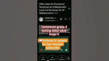 technician grade 3 joining ✉️ letter #technician #rrb #railway #shorts