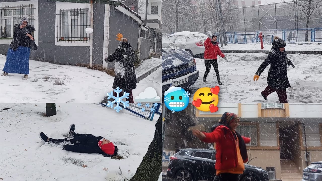 اليوم انبسطنا بالثلج 🌨️🥶❄️☺️