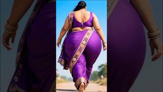 Stunning Purple Saree Look Elegant Back Design & Floral Border Indian Fashion