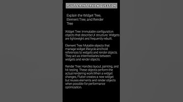 Explain the Widget Tree, Element Tree, and Render Tree  #interviewquestion #flutterinterviewquestion