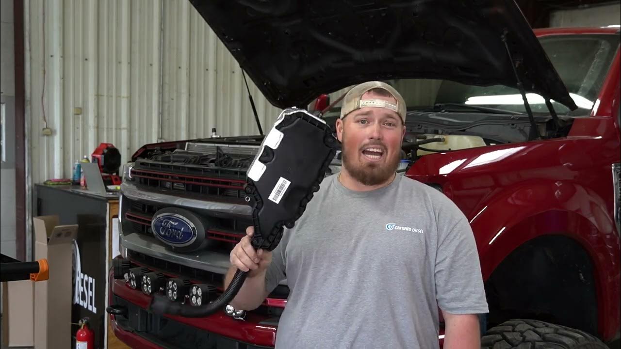 6 7 powerstroke oil leak oil pan youtube