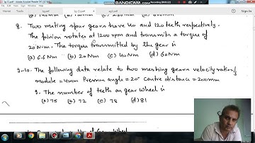 Gears and Gear Train (Q8) (Theory of Machine Gate Practice Questions)