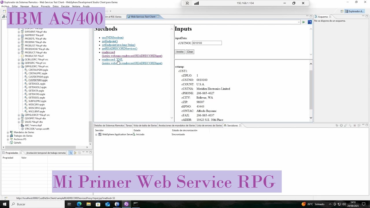 IBM AS/400: Mi Primer Web Service RPG
