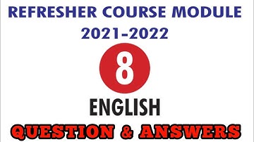 8th English Refresher Course Module Answer Key Part-1