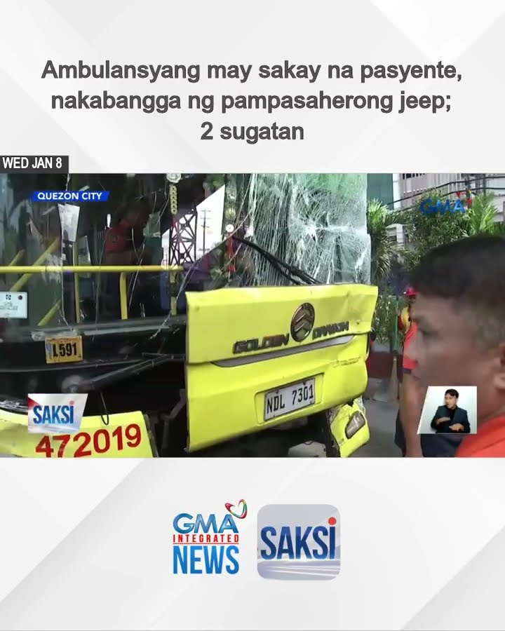 Ambulansyang may sakay na pasyente, nakabangga ng pampasaherong jeep; 2 sugatan | Saksi