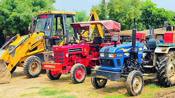 #video #jcb One JCB 3DX Eco machine two tractors loading red soil from the field | jcb tractor video