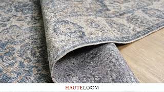 Aurum Blue Washable Area Rug