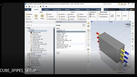 ANSYS FLUENT SETUP FOR SIMPLE CUBE WITH 3-PIPES PASSING THROUGH
