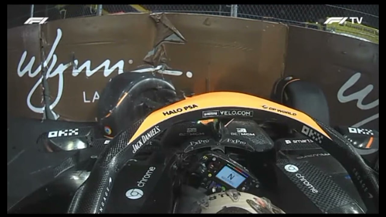 Lando Norris Crash and Radio from Las Vegas GP