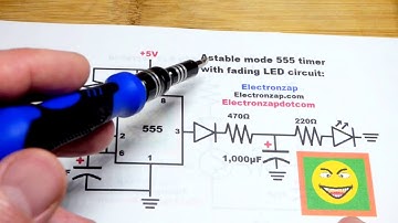 Fading on off LED using 555 timer astable mode with capacitor output electronics how to DIY circuit