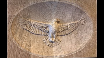 How to carving 3D Wood an American bald eagle with DIY CNC router generating tool path - Aspire9.5