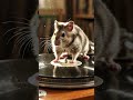 Hamster scratching vinyl record 😯⏺️ Mouse in drinking water 🌊 #cinematic #squiggles #muckey