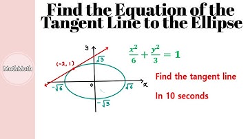 Conic Sections - HOW TO: Find the Equation of the Tangent Line to the Ellipse