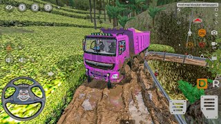 Heavy 12 Wheel BharatBenz Heavy Load vs Dangerous Off-Road Ramps! Driving Gameplay🚛💥 | BUSSID #2026  screenshot 1