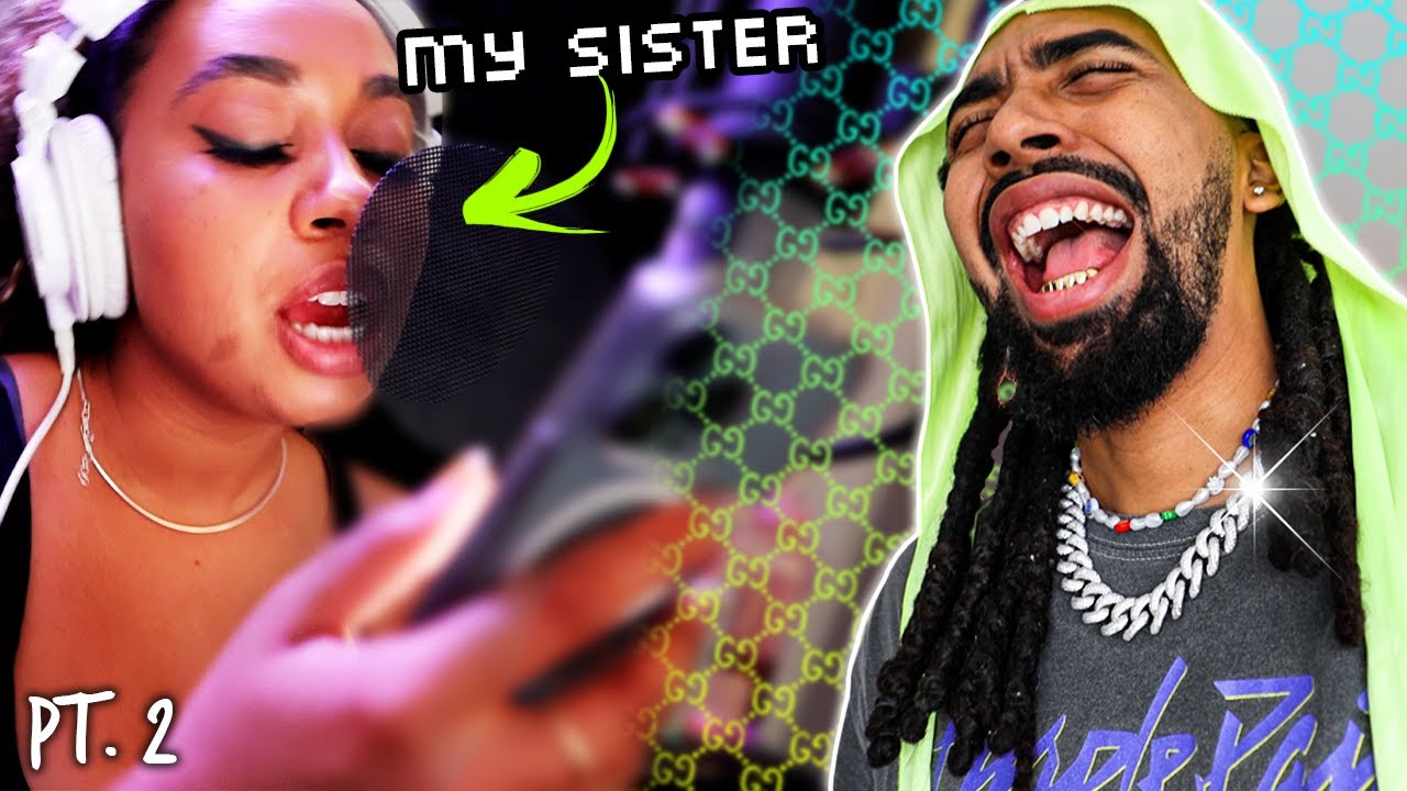 TURNING MY SISTER INTO A RAPPER w. @NatalieOdelll | Pt. 2 (The Studio) 😂😂