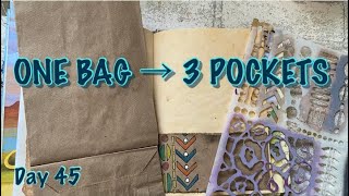  3 Junk Journal Pockets from 1 Paper Bag | 100 Day Project Day 45